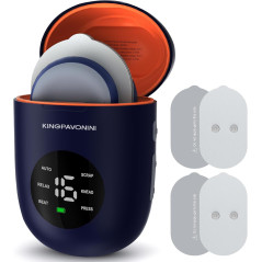 KingPavonini TENS Sans Fil : Soulagement Musculaire Portable, 6 Modes, 16 Intensités - Écran LED & Rechargeable