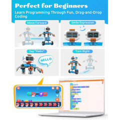 Kit Robot Educatif WhalesBot E7 Pro 12-en-1 pour Enfants