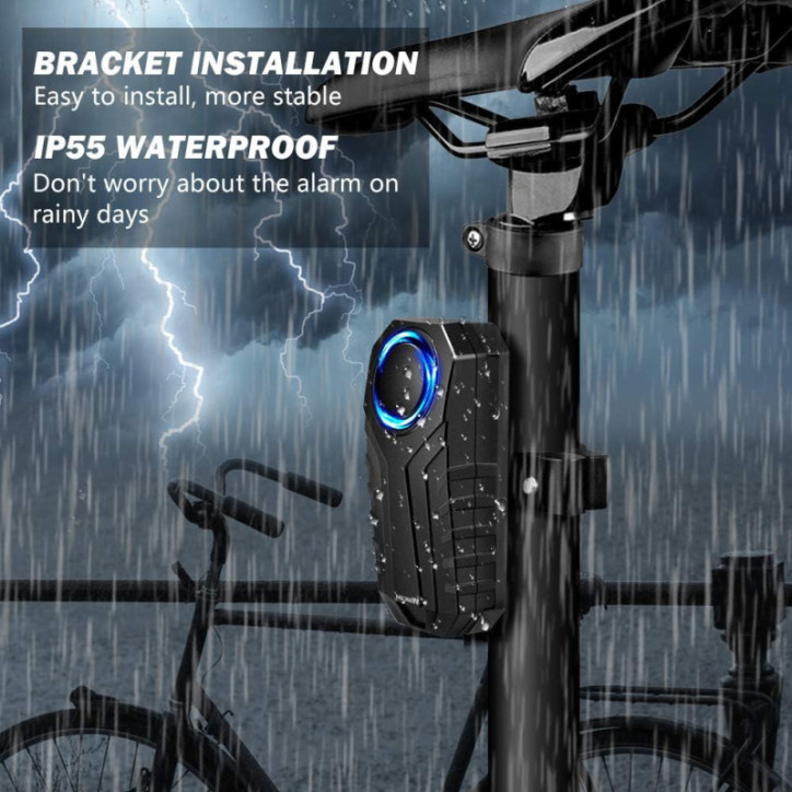 Alarme Vélo Antivol WSDCAM 113dB: Sécurité Maximale avec Télécommande & Étanchéité IP55 Alarme Vélo Antivol WSDCAM 113dB: Sécurité Maximale avec Télécommande & Étanchéité IP55