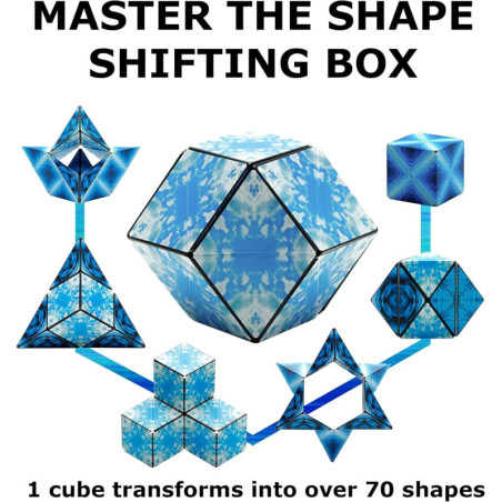 Shashibo Blue Planet: Magnetic Shape-Shifting Puzzle Box - 70+ Transformations!