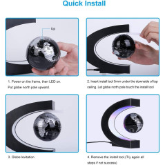 Magnetic Levitating Globe with LED Light - Cool Tech Gift for All!