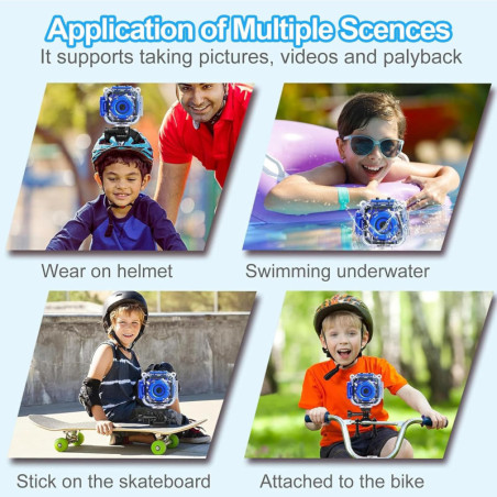 PROGRACE Kids Waterproof Action Camera: HD Video, Fun Games, Perfect Gift for Adventurous Boys!