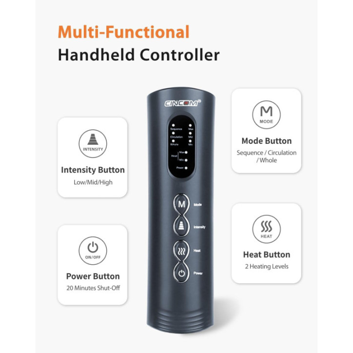 CINCOM Masseur de Jambes Chauffant avec Compression - Soulagement Douleur, Circulation & Syndrome des Jambes Sans Repos CINCOM Masseur de Jambes Chauffant avec Compression - Soulagement Douleur, Circulation & Syndrome des Jambes Sans Repos