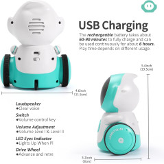 GILOBABY Smart Talking Robot Toy — Rechargeable, voice-controlled, singing & dancing gift for kids 6+!