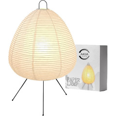 Dimmable Japanese Rice Paper Lamp — Double-layered Noguchi Akari style with washi shade & bulb included!
