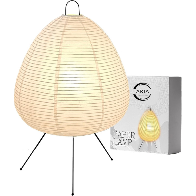 Dimmable Japanese Rice Paper Lamp — Double-layered Noguchi Akari style with washi shade & bulb included!