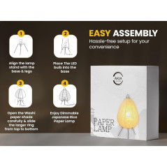 Lampe Japonaise en Papier de Riz Dimmable – Style Noguchi Akari