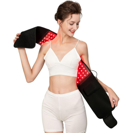 Red Light Therapy Belt: Pain Relief for Back, Shoulder & Waist - Infrared Light Wrap with Timer