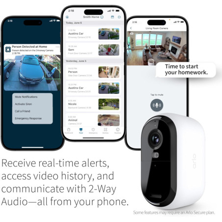 Arlo Essential 2K : Paix desprit garantie avec ces 2 caméras sans fil, vision nocturne couleur !