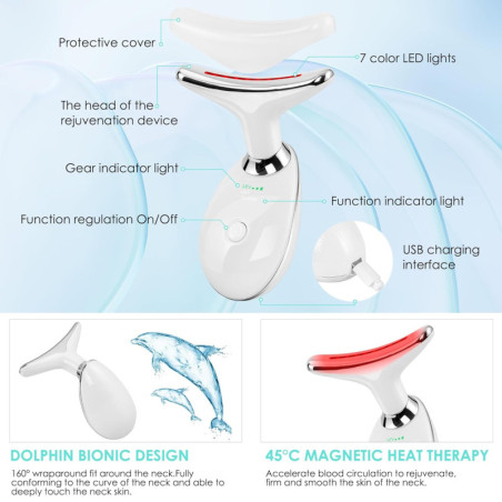 Red Light Therapy Face Wand: 7-Color Facial Massager for Sculpting & Anti-Aging