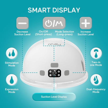 Paruu P16: Hands-Free Breast Pump - Portable, Electric, 4 Modes, 2 Flanges (2-Pack) - Ultimate Comfort!