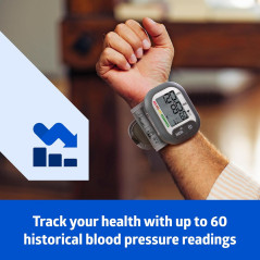Medline Digital Wrist Blood Pressure Monitor with Batteries & 60 Memory