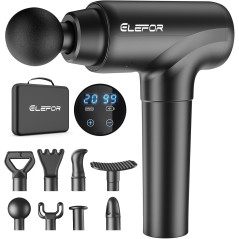 Pistolet de Massage Percussion: Soulagement Musculaire Profond, 8 Têtes, 20 Vitesses, Noir Mat