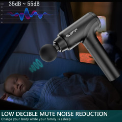 Deep Tissue Massage Gun for Athletes | 8 Heads & 20 Speeds, Matte Black