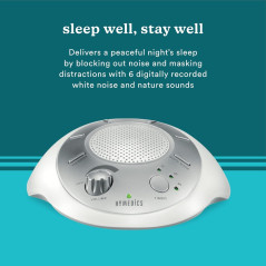 Homedics SoundSleep: Machine à Bruit Blanc Portable, 6 Sons Naturels pour un Sommeil Paisible