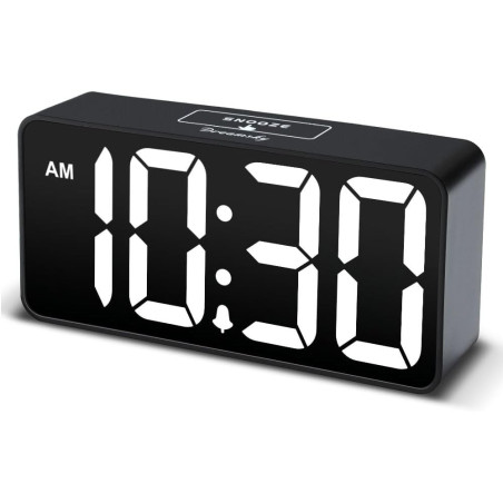 DreamSky Small Digital Alarm Clock with Large Display & USB Charging