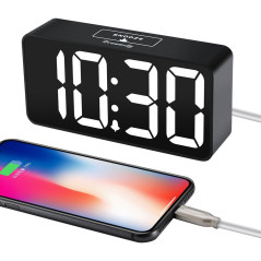 Réveil Digital DreamSky Chambre, Grand Écran, USB, Réglable