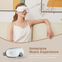 Masque Chauffant Pour Yeux Bluetooth - 5 Modes de Massage