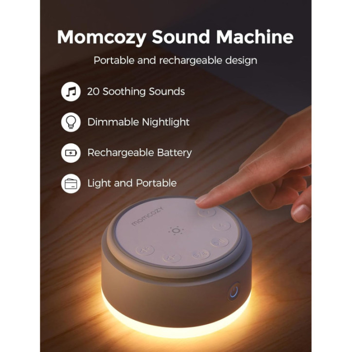 Momcozy Machine à Sons Bébé: 20 Sons, Veilleuse Tactile, Minuterie - Sommeil Paisible Garanti! Momcozy Machine à Sons Bébé: 20 Sons, Veilleuse Tactile, Minuterie - Sommeil Paisible Garanti!