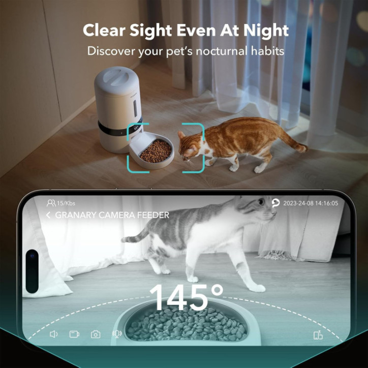 Distributeur Chat PETLIBRO Caméra 1080P: Surveillez & Nourrissez Votre Chat à Distance! WiFi 5G Distributeur Chat PETLIBRO Caméra 1080P: Surveillez & Nourrissez Votre Chat à Distance! WiFi 5G