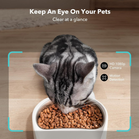 Distributeur Chat PETLIBRO Caméra 1080P: Surveillez & Nourrissez Votre Chat à Distance! WiFi 5G