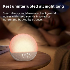 Réveil Lumière Naturelle Sunrise avec Sons Relaxants & Bluetooth