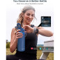 Bouteille deau intelligente BOOST 24oz: Hydratation suivie avec appli, acier inoxydable, bleu Bouteille deau intelligente BOOST 24oz: Hydratation suivie avec appli, acier inoxydable, bleu