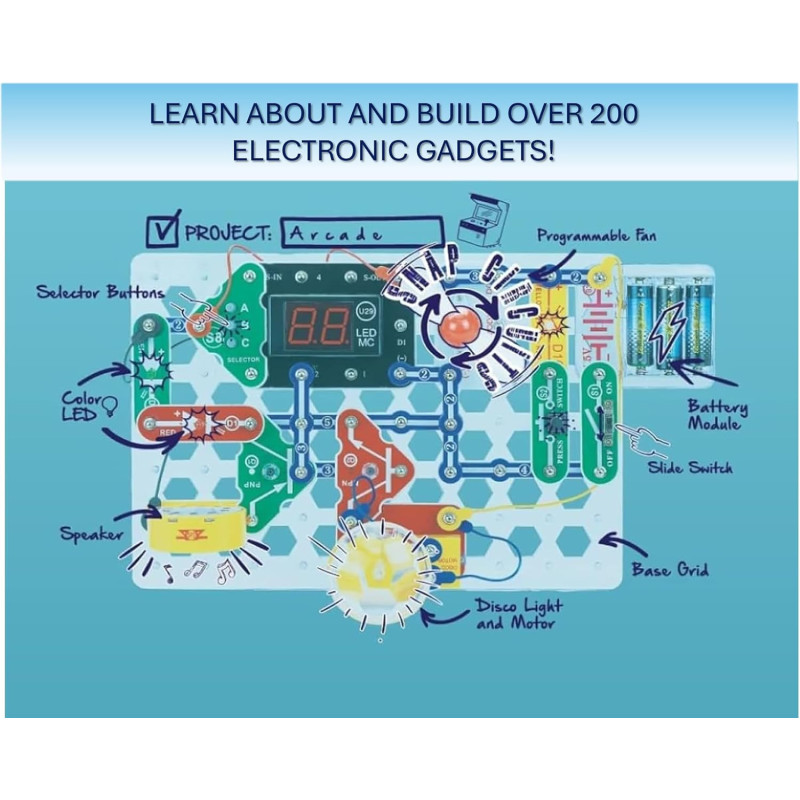 Kit Snap Circuits Arcade SCA-200 - Électronique STEM 8+