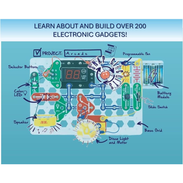 Snap Circuits Arcade: Build 200+ Electronic Games & STEM Projects! Fun, Safe, & Educational Snap Circuits Arcade: Build 200+ Electronic Games & STEM Projects! Fun, Safe, & Educational
