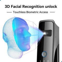 3D Face & Palm Vein Recognition Smart Door Lock with Camera & WiFi