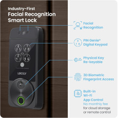 Lockly Visage Zeno Smart Lock: Facial Recognition & Wi-Fi Deadbolt