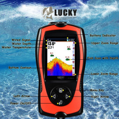 LUCKY Portable Fish Finder: Wired Sonar for Kayak & Boat Fishing - Find Fish Now!