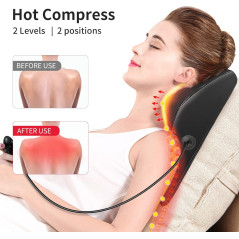 Boriwat Coussin Massant Chauffant 3D pour Douleurs Corporelles