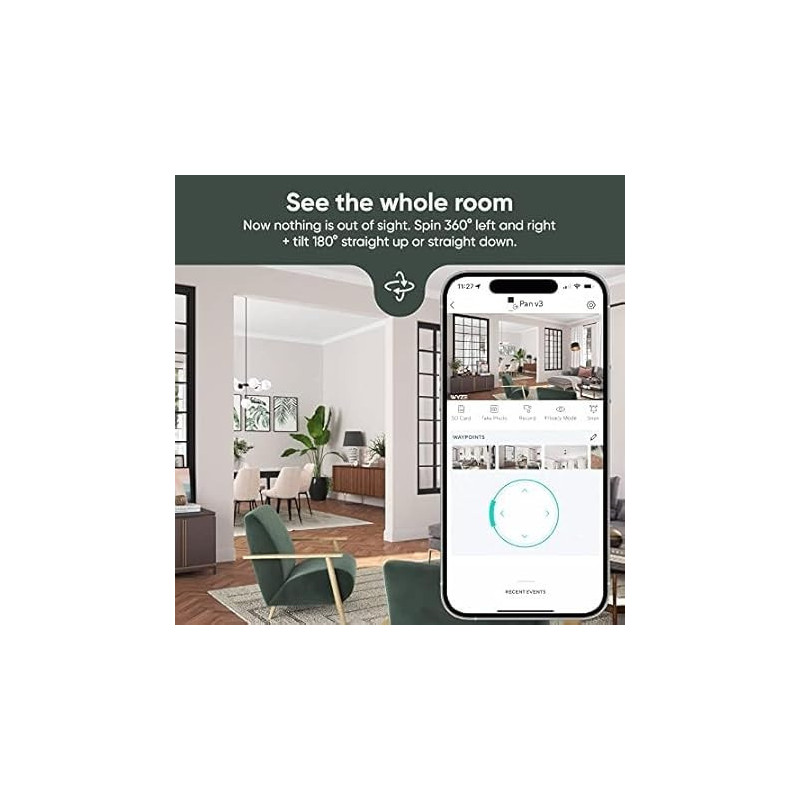 Caméra WYZE Cam Pan v3 1080P Wi-Fi IP65 avec Suivi Mouvements