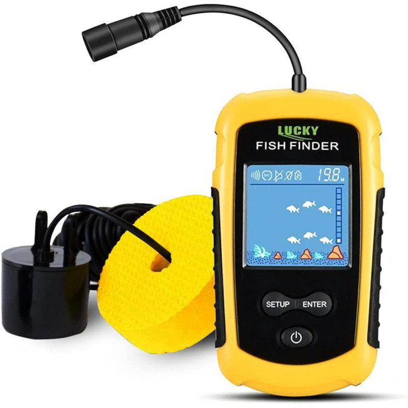 LUCKY Portable Kayak Fish Finder - Handheld Sonar with LCD Display