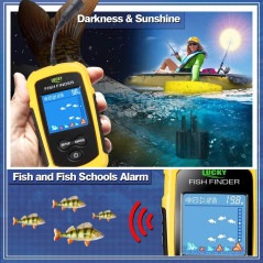 LUCKY Portable Fish Finder: Handheld Sonar for Kayak & Boat Fishing - Find Fish & Depth Easily!