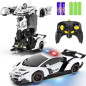 Voiture Robot Télécommandée 2-en-1 FDJ : Transformation Facile, Lumières LED & Rotation 360° - Cadeau Enfant Parfait!