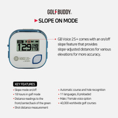 GOLFBUDDY Voice 2S+ GPS Rangefinder with 18H Battery & 40K Courses