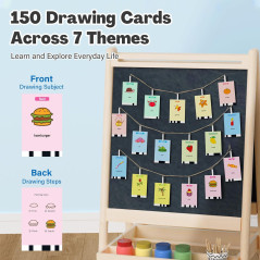 Robot de Dessin Enfant avec 150 Cartes - Jouet Éducatif Montessori