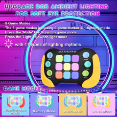 Jeu Électronique Fast Push AOTIBO : Défis Mémoire & Réflexes, Lumières RGB 7 Couleurs – Cadeau Idéal Enfants & Adultes !
