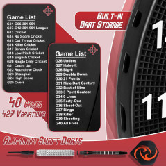 Fléchettes Électroniques LED 40 Jeux 6 Fléchettes 427 Modes