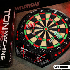 Winmau Ton Machine Soft Tip Dartboard: 90+ Games, Digital Scoreboard, Dart Set - 8 Player Fun!