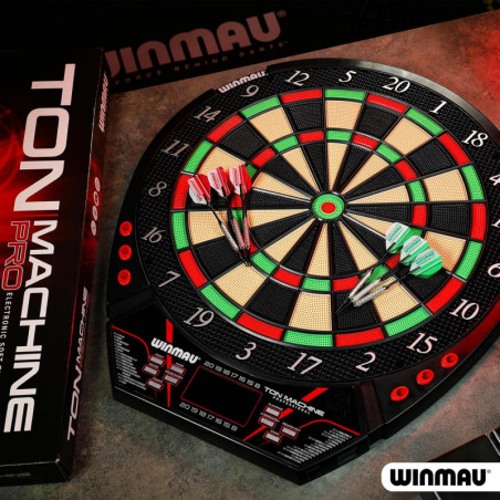 Cible de Fléchettes Électronique Winmau Ton Machine: Plus de 90 Jeux, 8 Joueurs, 2 Jeux de Fléchettes Inclus!