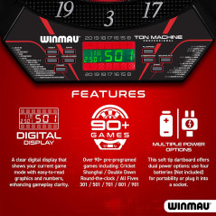 Winmau Ton Machine - Fléchettes Électroniques Soft Tip 8J