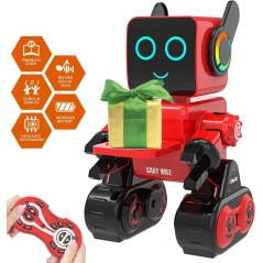 Robot Intelligent Interactif OKK : Contrôle Tactile et Vocal, Danse, Chante, Marche - Rouge