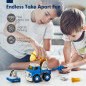 Hahaland Robot de Construction 5-en-1 : Camions Transformables STEM - Cadeau Garçon 4-7 Ans Hahaland Robot de Construction 5-en-1 : Camions Transformables STEM - Cadeau Garçon 4-7 Ans