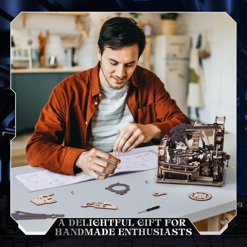 ROKR 3D Marble Spaceport Puzzle Kit – 472pcs Electric Brain Teaser Toy