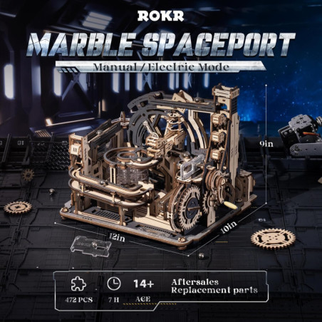 ROKR Spaceport: Maquette 3D Électrique à Construire - Un Défi Captivant pour Adultes et Adolescents!