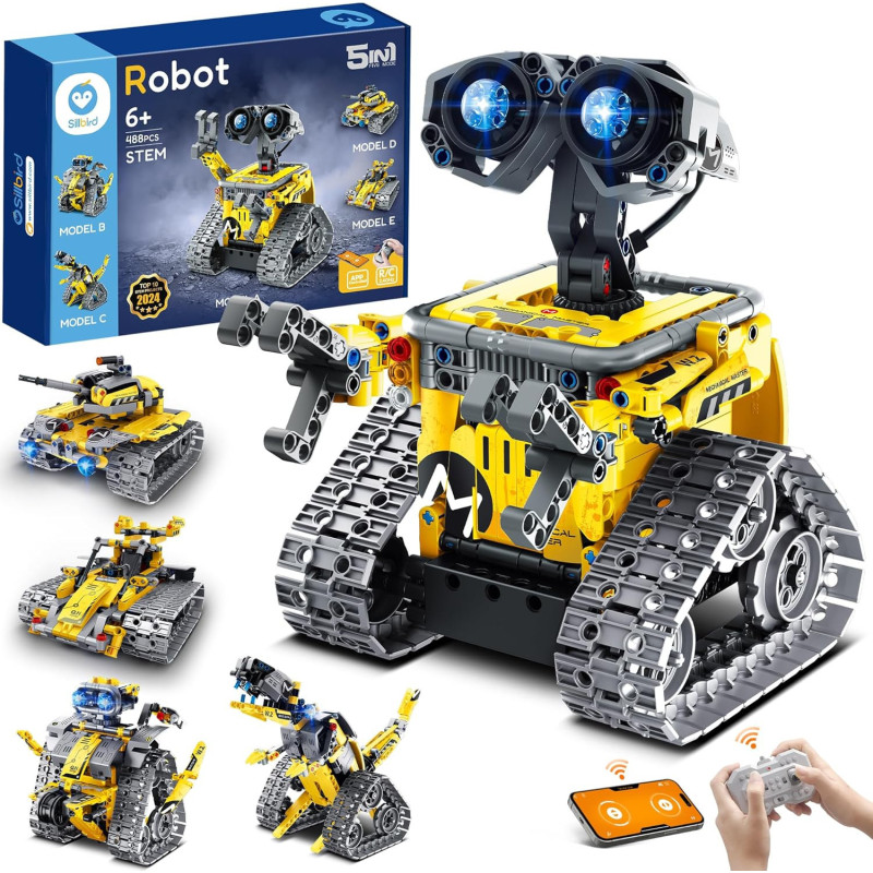 Kit Robot Sillbird 5-en-1 STEM avec Télécommande - 488 pcs