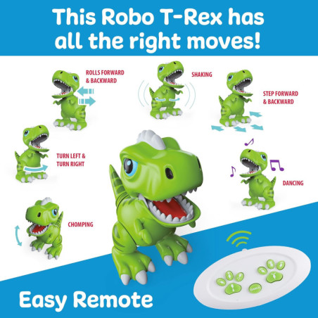 Robo Pets T-Rex Toy: Remote Control Dino with LED Eyes & STEM Fun